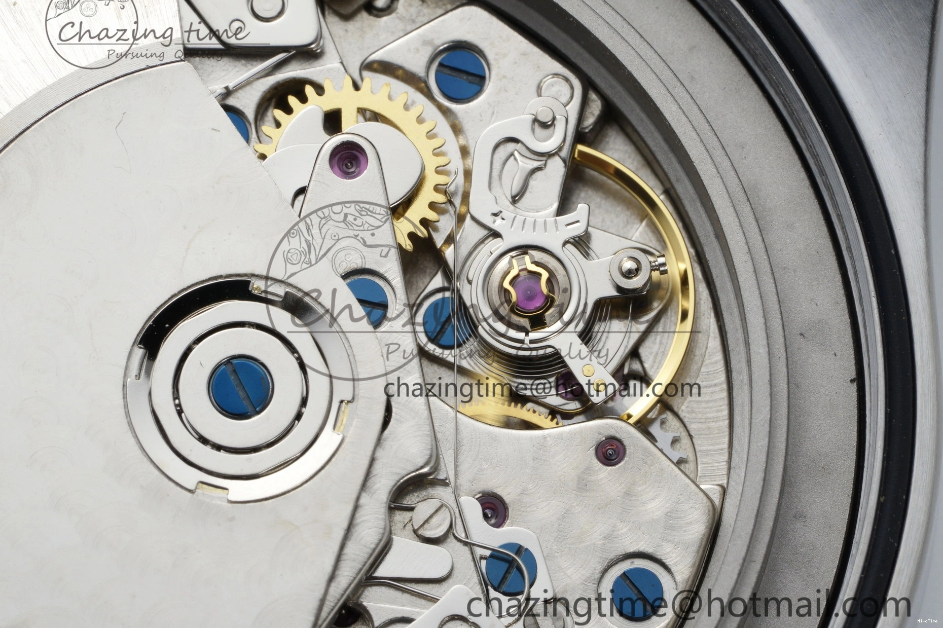 MIROTIME 0323 Pilot Chrono SS AZF 1:1 Best Edition Blue Dial on Brown Leather Strap A TimelessDesign 7060